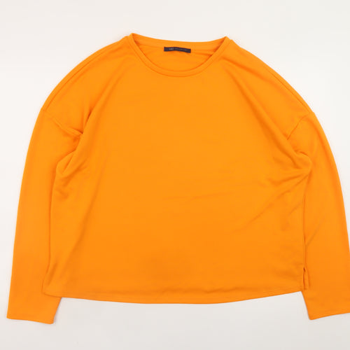Marks and Spencer Women's Orange Long Sleeve Basic T-Shirt Size 16