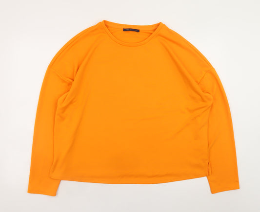 Marks and Spencer Women's Orange Long Sleeve Basic T-Shirt Size 16