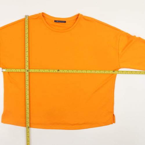 Marks and Spencer Women's Orange Long Sleeve Basic T-Shirt Size 16