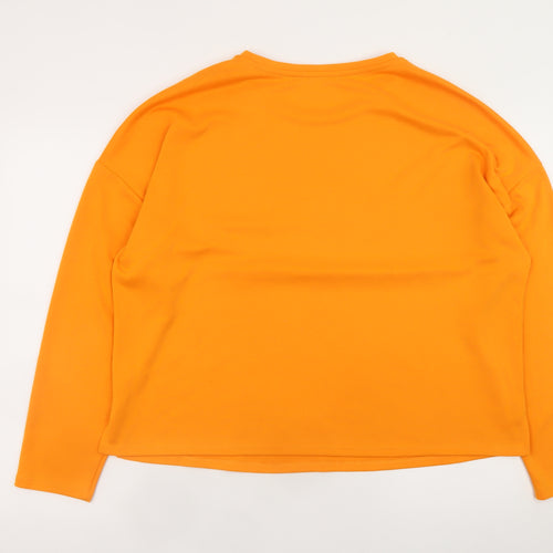 Marks and Spencer Women's Orange Long Sleeve Basic T-Shirt Size 16