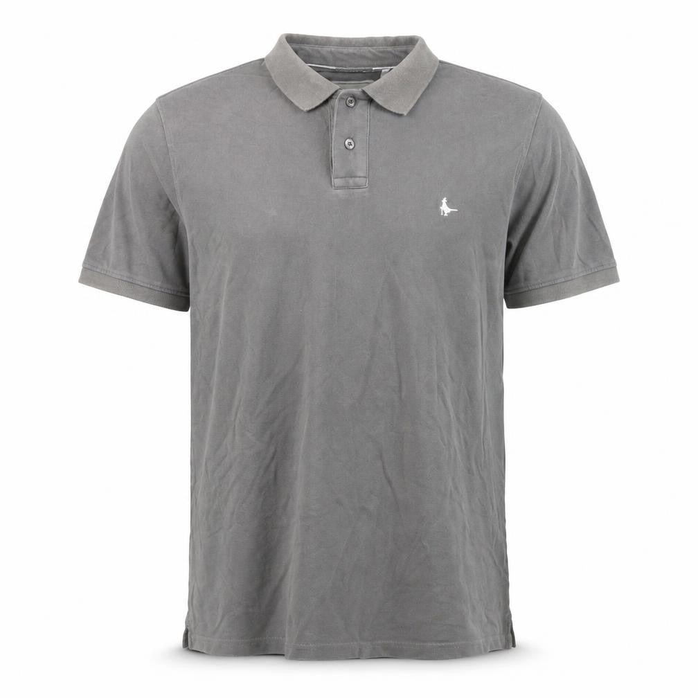 Front view of Jack Wills Men's Grey Cotton Polo Shirt L Regular Fit