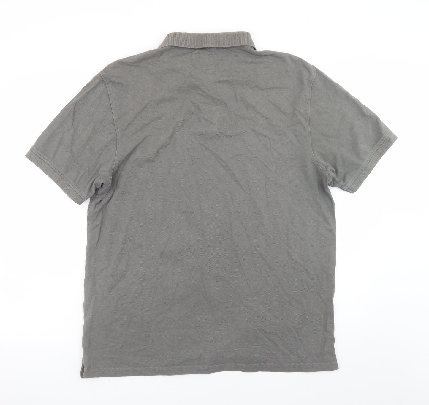 Jack Wills Men's Grey Cotton Polo Shirt L Regular Fit