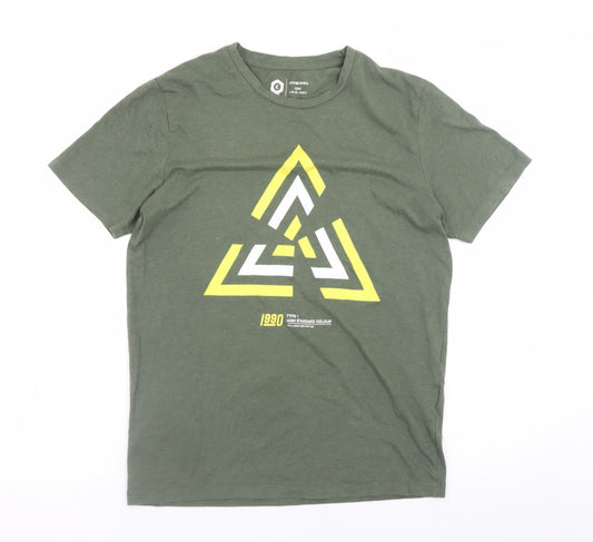 Jack & Jones Men's Green 90s Graphic Crew Neck T-Shirt Size S