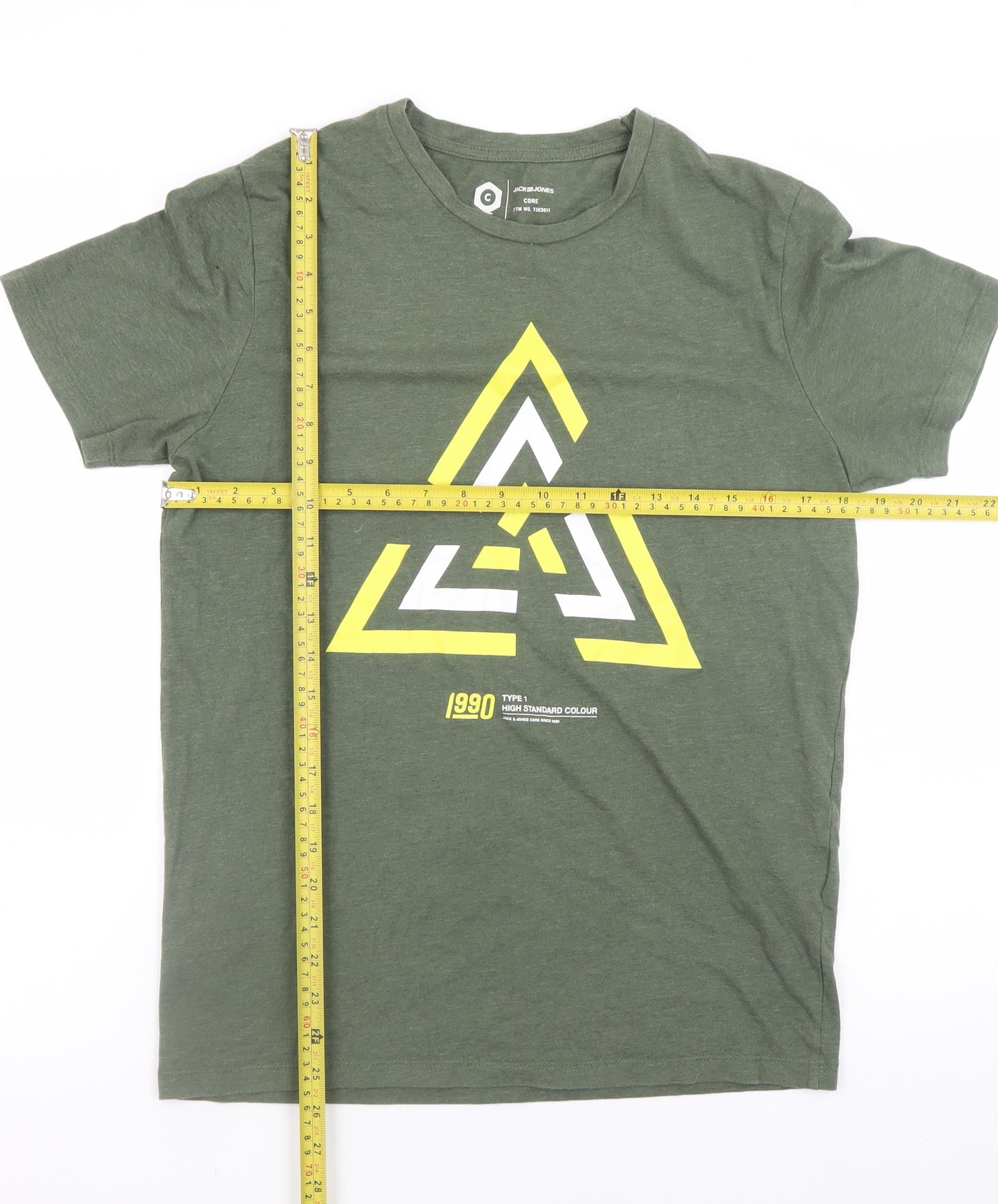 Jack & Jones Men's Green 90s Graphic Crew Neck T-Shirt Size S