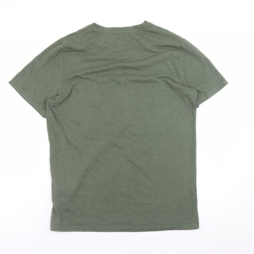 Jack & Jones Men's Green 90s Graphic Crew Neck T-Shirt Size S