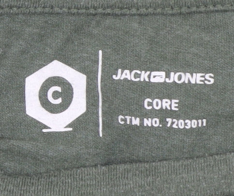 Jack & Jones Men's Green 90s Graphic Crew Neck T-Shirt Size S