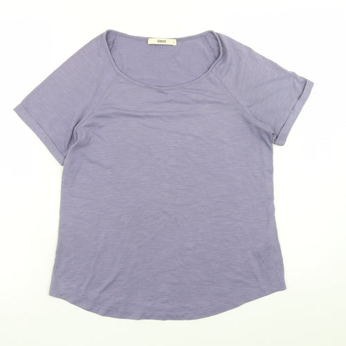 Oasis Women Purple Short Sleeve Basic T-Shirt Size S