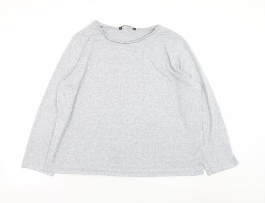 Bonmarché Womens Grey Long Sleeve Basic Jersey Top Size 22