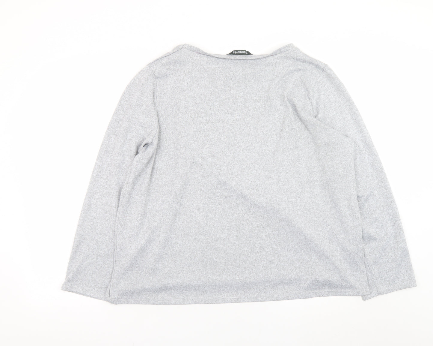 Bonmarché Womens Grey Long Sleeve Basic Jersey Top Size 22