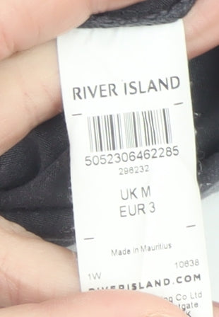 River Island Men's Grey Crew Neck Trimmed Short Sleeve T-Shirt M