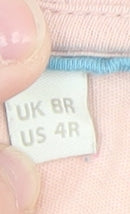 Boden Women Pink Cotton Button-Up Top Size 8 Ruffle V-Neck