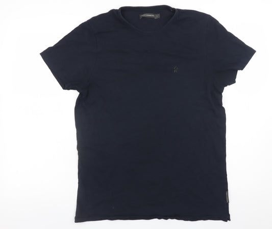 French Connection Men's Navy Crew Neck Cotton T-Shirt Size L