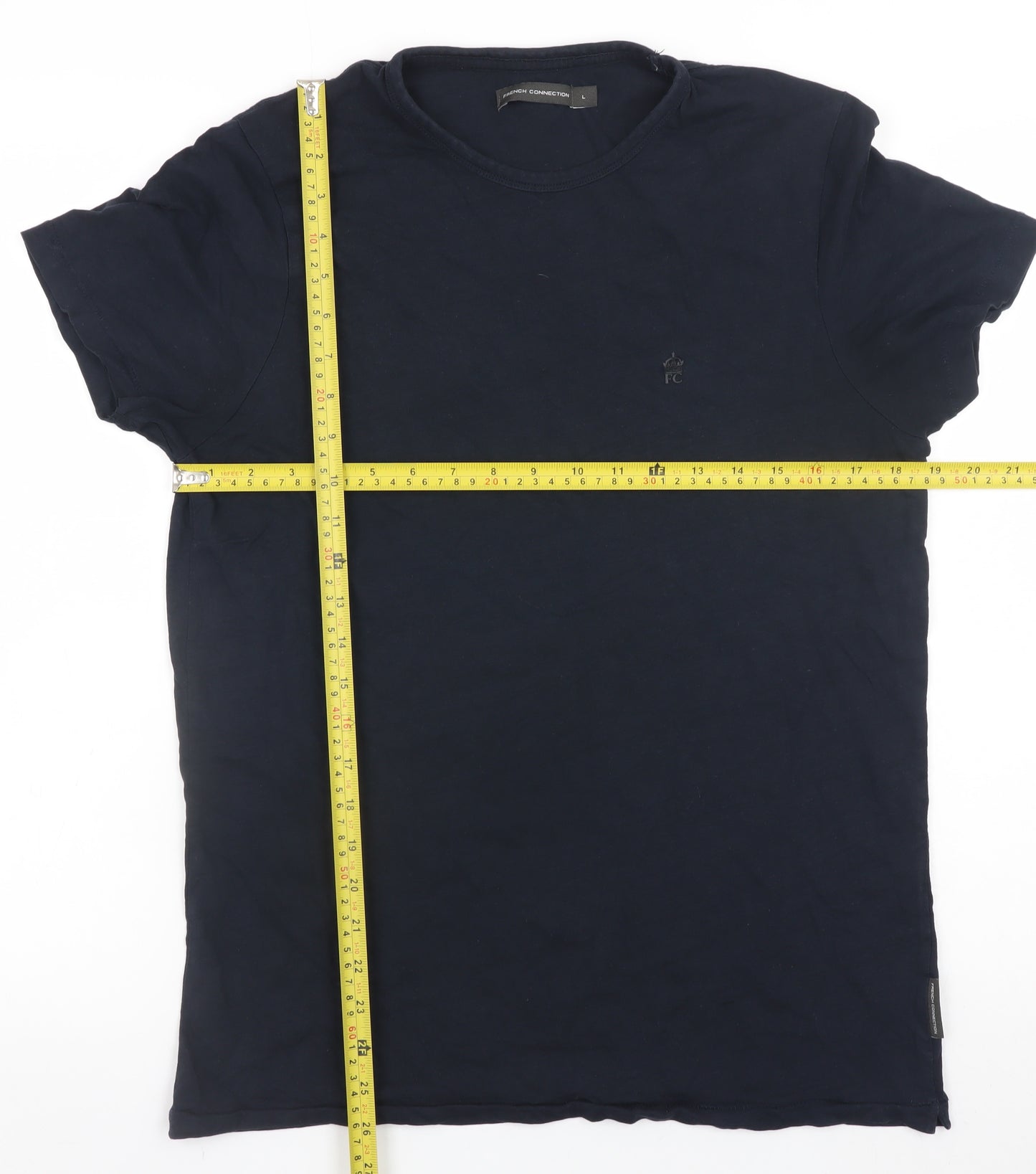 French Connection Men's Navy Crew Neck Cotton T-Shirt Size L
