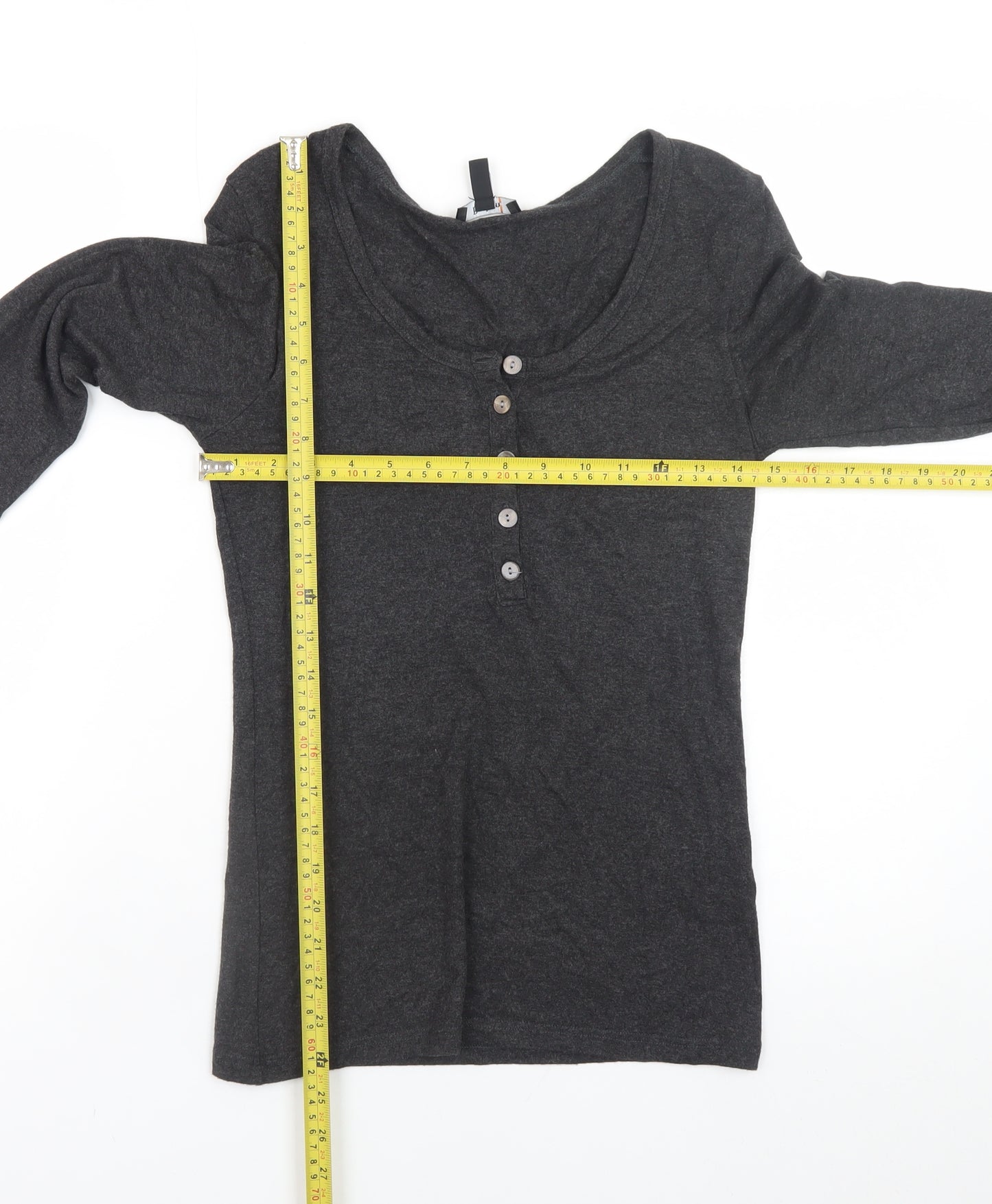 Baukjen Women's Grey Long Sleeve Button-Up Jersey Top Size 8