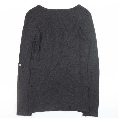 Baukjen Women's Grey Long Sleeve Button-Up Jersey Top Size 8