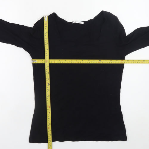 Artigiano Womens Black Size 14 Long Sleeve Viscose Top