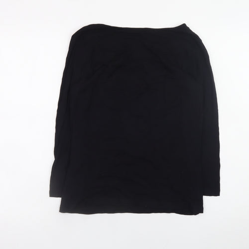 Artigiano Womens Black Size 14 Long Sleeve Viscose Top