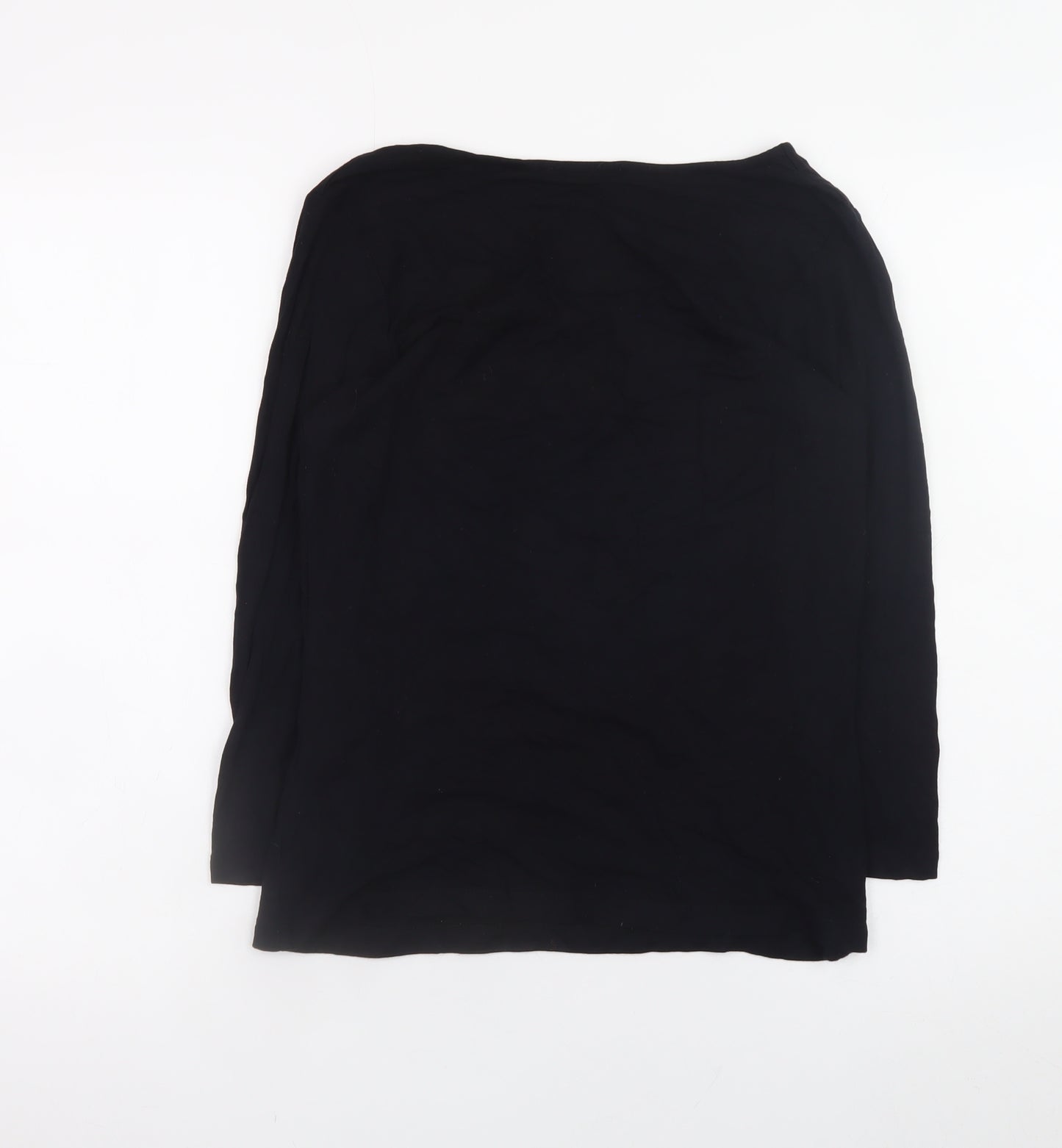 Artigiano Womens Black Size 14 Long Sleeve Viscose Top
