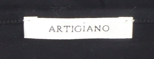 Artigiano Womens Black Size 14 Long Sleeve Viscose Top