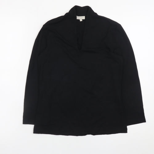 Hobbs Women Black Long Sleeve V-Neck Tunic Top Size S