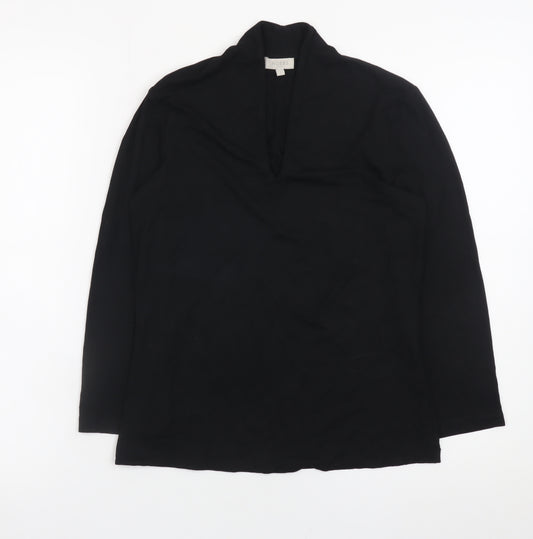 Hobbs Women Black Long Sleeve V-Neck Tunic Top Size S