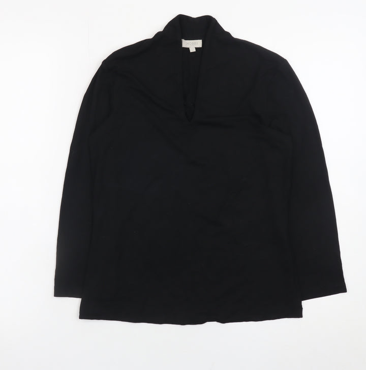 Hobbs Women Black Long Sleeve V-Neck Tunic Top Size S