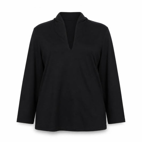 Hobbs Women Black Long Sleeve V-Neck Tunic Top Size S