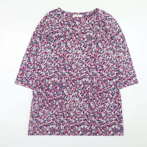 Woolovers Women's Multicoloured Floral Cotton Shift Dress M
