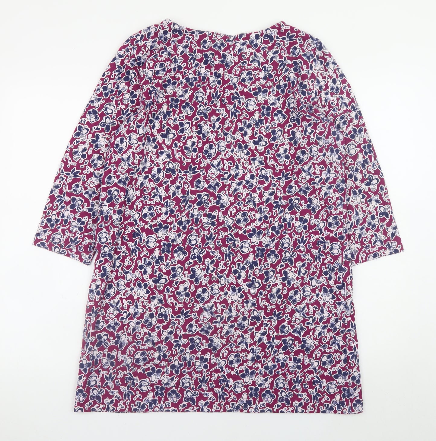 Woolovers Women's Multicoloured Floral Cotton Shift Dress M