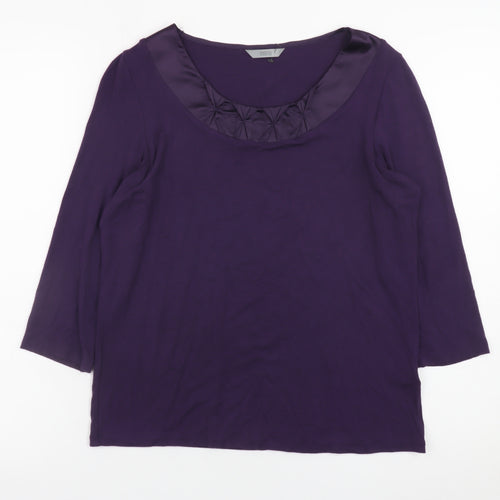 Marks and Spencer Women’s Purple 3/4 Sleeve Scoop Neck Blouse UK 12