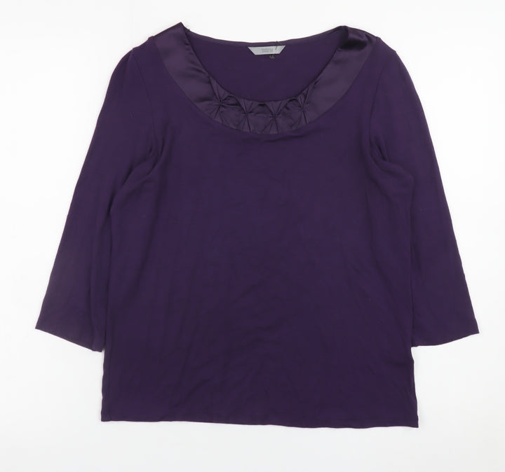Marks and Spencer Women’s Purple 3/4 Sleeve Scoop Neck Blouse UK 12