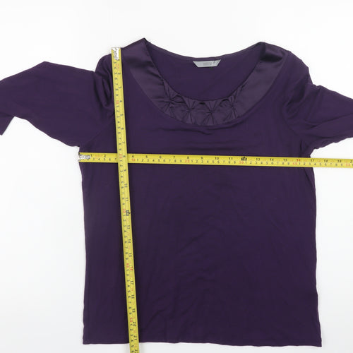 Marks and Spencer Women’s Purple 3/4 Sleeve Scoop Neck Blouse UK 12