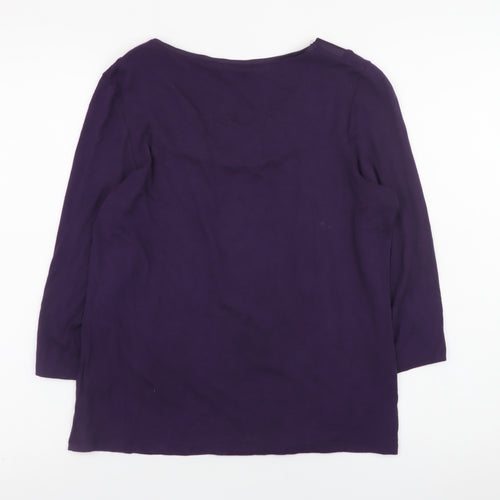 Marks and Spencer Women’s Purple 3/4 Sleeve Scoop Neck Blouse UK 12