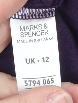 Marks and Spencer Women’s Purple 3/4 Sleeve Scoop Neck Blouse UK 12