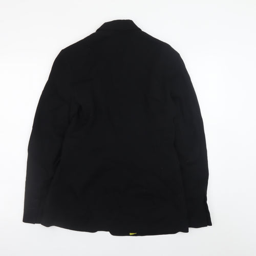 Karen Millen Women Black Wool Blazer Coat Size 10 Classic Lined