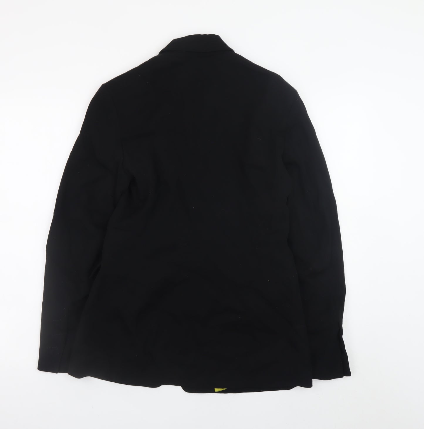 Karen Millen Women Black Wool Blazer Coat Size 10 Classic Lined