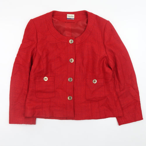 Viyella Women’s Red Petite Blazer Jacket UK 12 Acrylic Blend