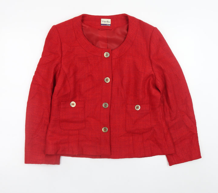 Viyella Women’s Red Petite Blazer Jacket UK 12 Acrylic Blend