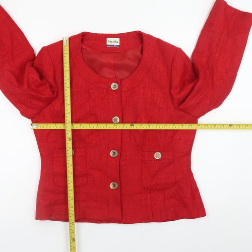 Viyella Women’s Red Petite Blazer Jacket UK 12 Acrylic Blend