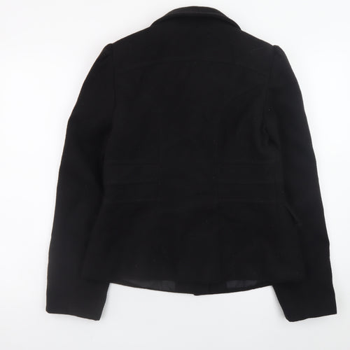 Marks and Spencer Women's Black Wool Blend Blazer Jacket Size 10