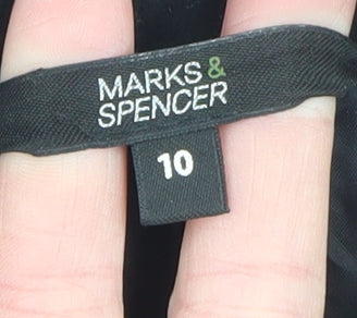 Marks and Spencer Women's Black Wool Blend Blazer Jacket Size 10