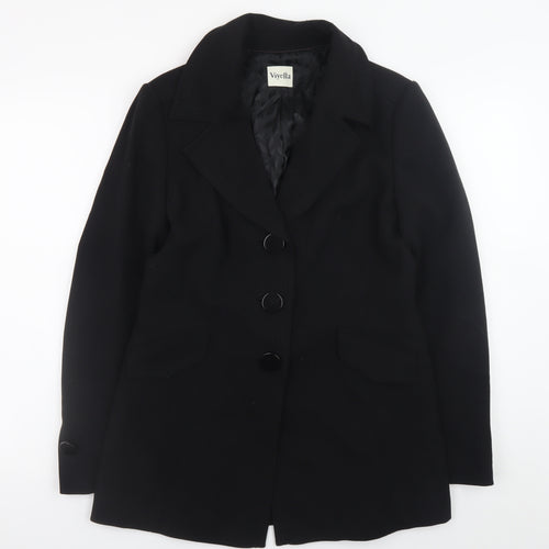Viyella Womens Black Size 10 Classic Mid-Length Blazer Jacket