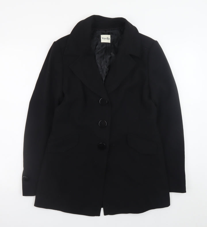 Viyella Womens Black Size 10 Classic Mid-Length Blazer Jacket