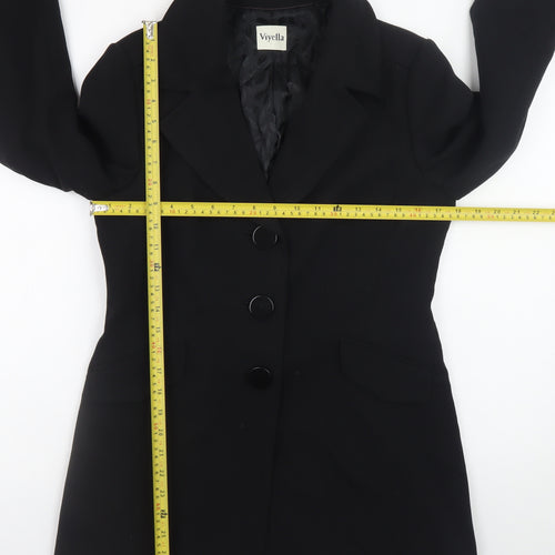 Viyella Womens Black Size 10 Classic Mid-Length Blazer Jacket