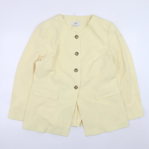 Marks and Spencer Womens Beige Blazer UK 18 Classic Mid-Length Jacket