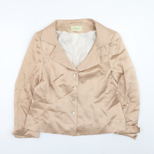 Minuet Women Beige Wool Blend Formal Blazer UK 14