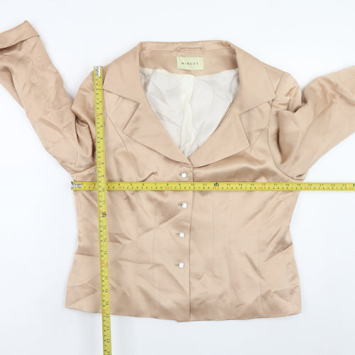 Minuet Women Beige Wool Blend Formal Blazer UK 14