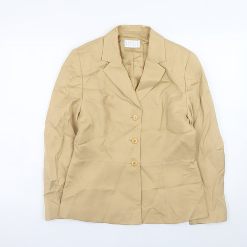 Precis Petite Women’s Beige Size 12 Blazer Jacket Smart Formal Mid-Length