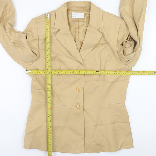 Precis Petite Women’s Beige Size 12 Blazer Jacket Smart Formal Mid-Length