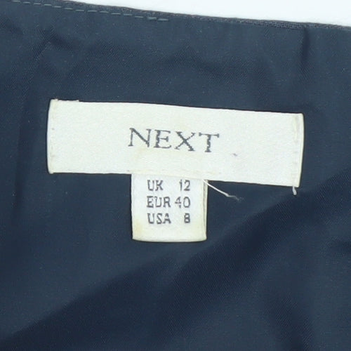 Next Women Blue Wool Blend Sleeveless Blouse UK 12 Workwear